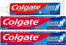 (Free Duty Tax) Colgate Cavity Protection Toothpaste with Fluoride - 2.5 oun