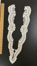 Vintage White Floral Lace Collar appliqu s pair 20