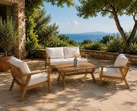 Lounge Set 2-Sitzer-Sofa Sessel Couchtisch Praktisch