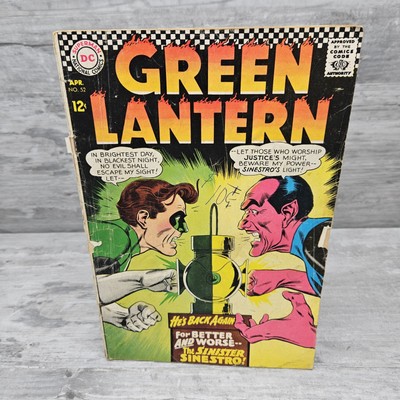 Green Lantern #52 Apr 1967 DC Comics Gil Kane Cover Art The Sinister Sinestro!