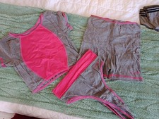 BNWT girls ladies dance fitness outfit thong, crop top  shorts free size