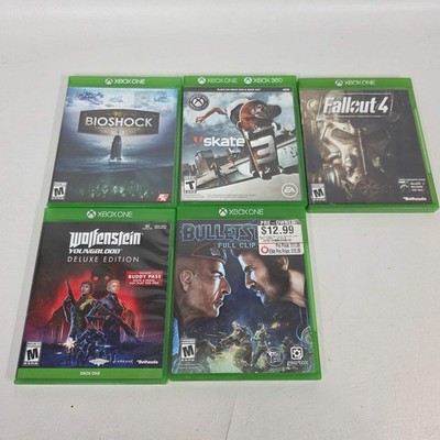 Lot of 5 Microsoft Xbox One Games BioShock Fallout 4 Skate 3 Wolfenstein