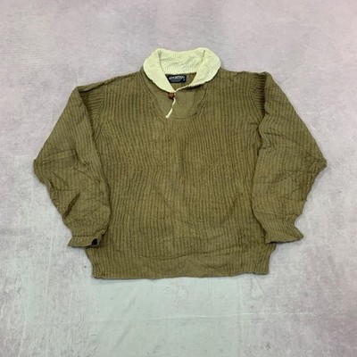 Vintage Knitted Jumper pullover grandad chunky knit sweater Men's M