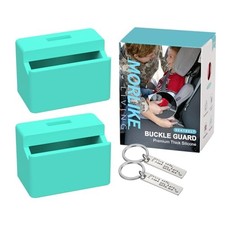 Morlike Silicone Seatbelt Secure Buckle Safety Cover Lock  Keep Children Blue