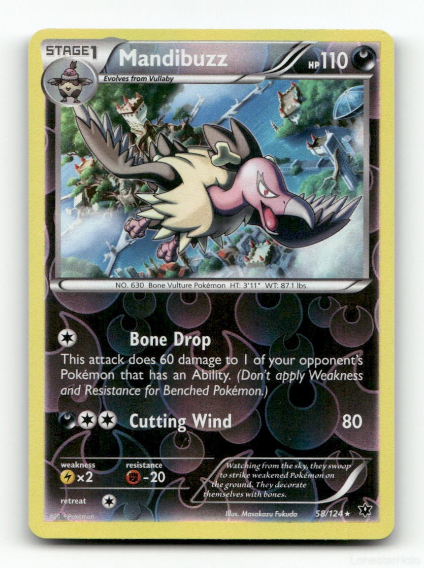MANDIBUZZ FATES COLLIDE 58/124 POKEMON REVERSE HOLO NM/M