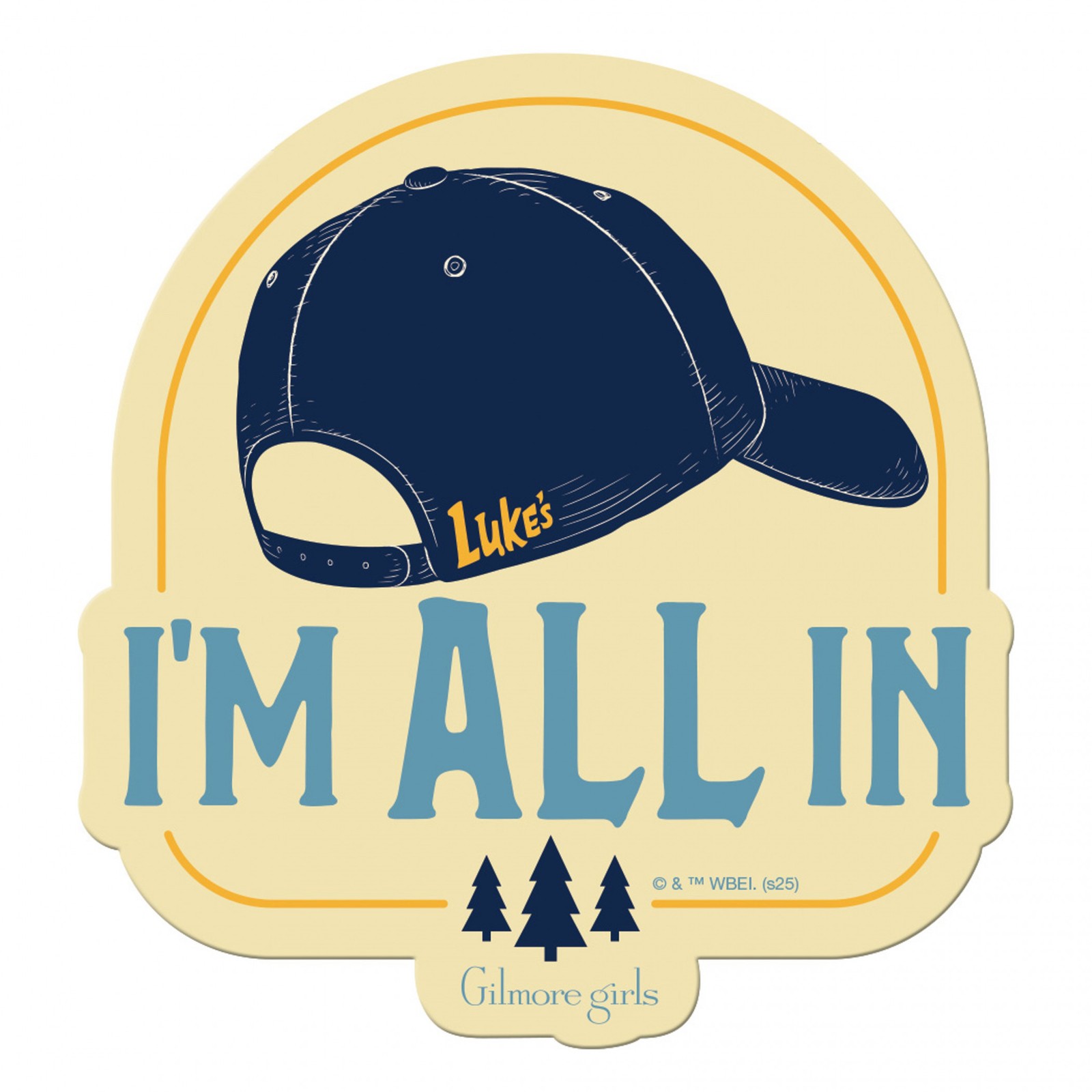 Gilmore Girls Luke's I'm All In Die Cut Sticker Multi-Color
