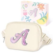 Ivory Belt Bag Fanny Pack Crossbody Initial A Gift For Women Teen Girls