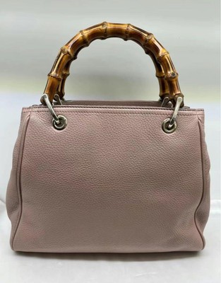 GUCCI ハンドバッグ　USED Gucci Pink Leather Tobag with Bamboo Handle | eBay