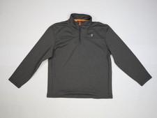 IZOD Pullover Sweater Mens Large Gray Half Zip Mock Neck Performance Polyester