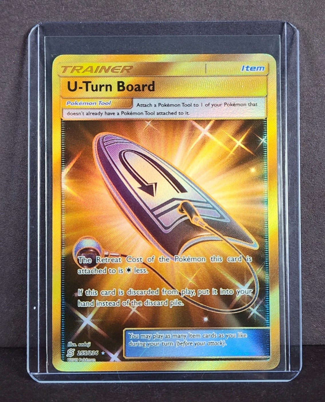Pokémon TCG U-Turn Board Unified Minds Secret Rare Full Art 255/236 Foil - NM