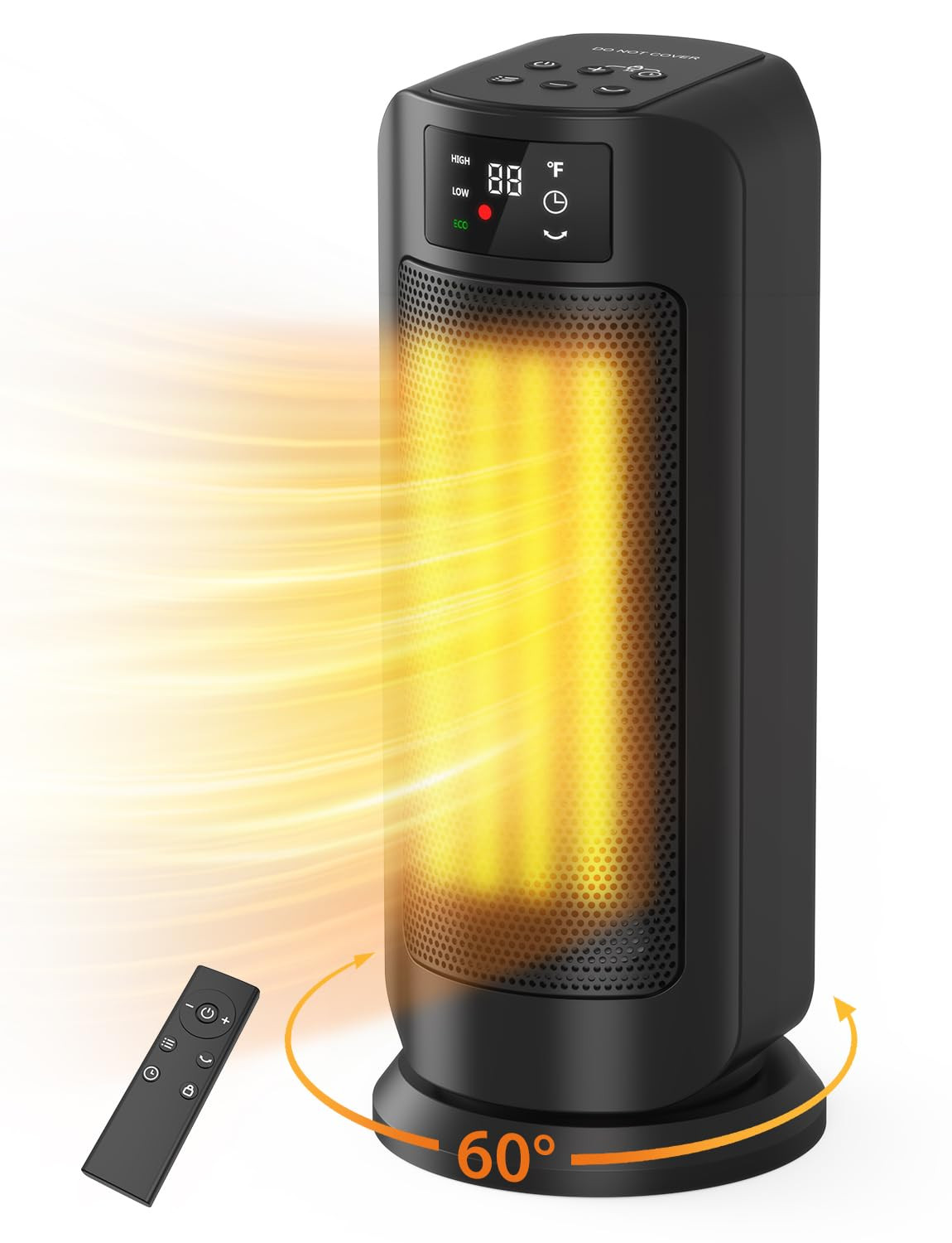 1500W Space Heaters for Indoor Use, Portable Electric Heater with Remote, ECO...