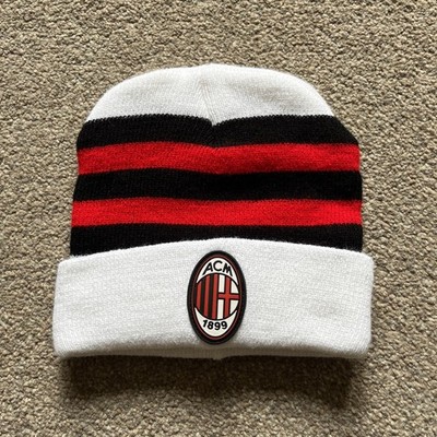 AC Mailand Beanie Mütze Vintage Einheitsgröße Erwachsene gestreift Serie A Calcio Fußballverein