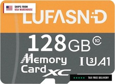 128GB Micro SD Card with Adapter, High Speed U3 C10 V30 SDXC Memory Card Up to 1