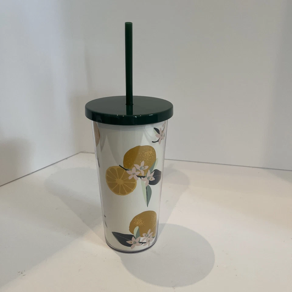 Kate Spade New York Tumbler 20 盎司绝缘“Orange Toss”旅行杯花朵 — 第 3/4 张图片