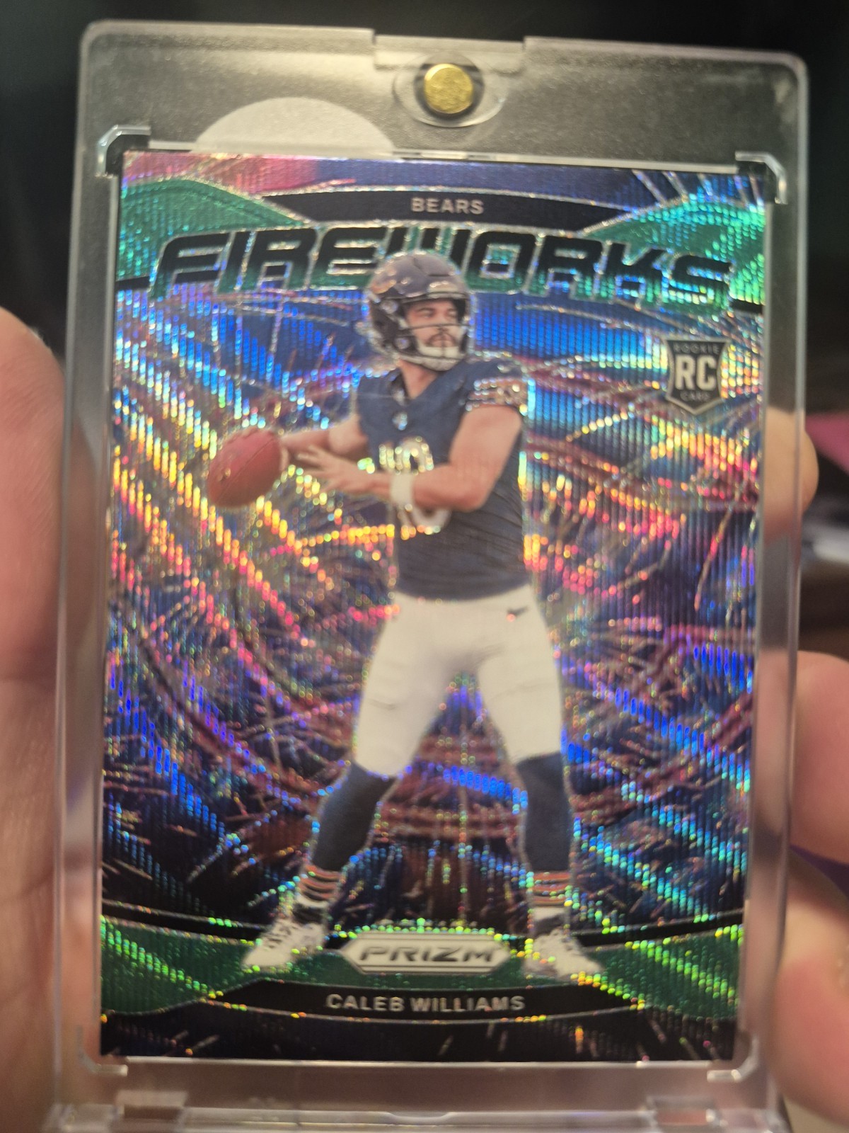 2024 Panini Prizm - Fireworks Caleb Williams #25 Green Wave Prizm (RC)