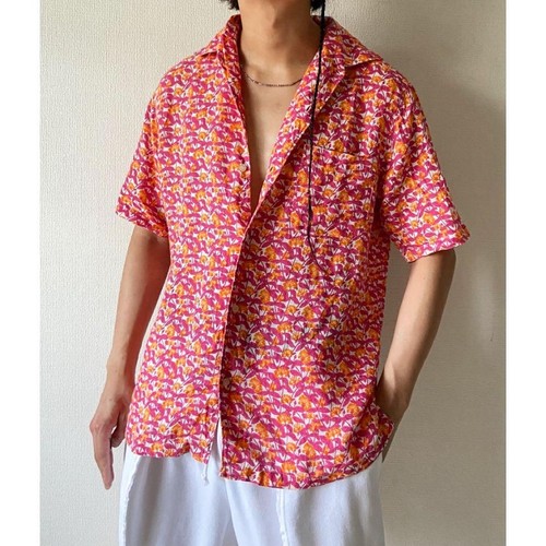 Zegna Herren Top XL Oversized Vintage Sport Leinen Blumen Aloha Hemd Limited Editi