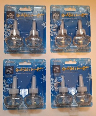 Lot of 4 Glade Plugins Starlight and Snowflakes Refills Limited Edition NEW
