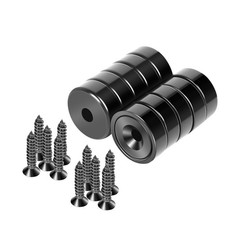 Neosmuk Magnets with Screws,22lbs Heavy Duty Rare Earth 22lb, Black