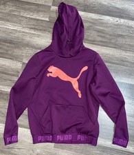 Puma Hooded Sweatshirt   Purple   Youth Large C2 