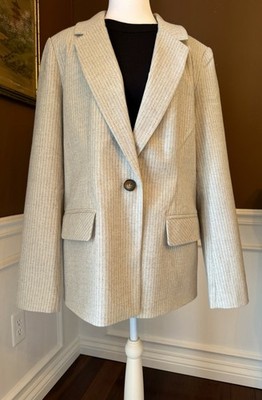 Z Supply Women s Monroe Pinstripe Blazer Sea Salt Size Medium NWT