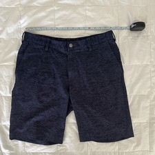 Adidas 33 x 9" Dark Navy Print Tech Climalite Wicking Golf Shorts