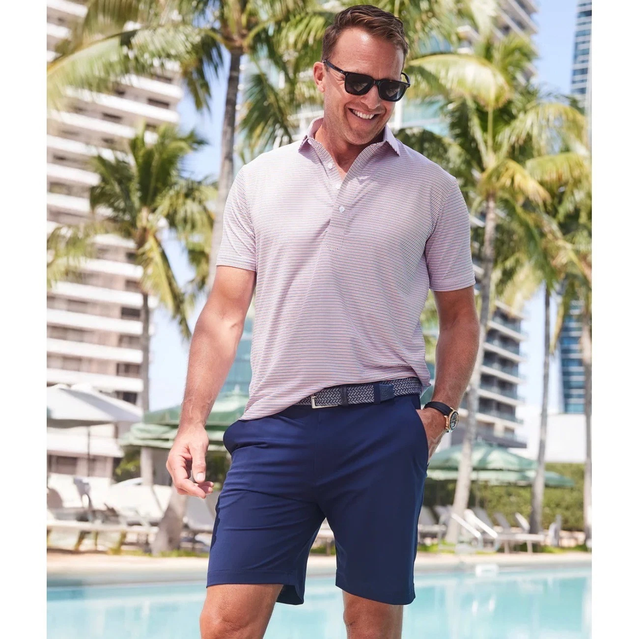 Collars & Co Mens XL Velocity Pull-On Performance Shorts Navy 7" Stretch NEW