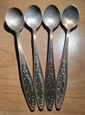 4 alte Kaffeelöffel MHU 4p 80k, russische Teelöffel, Löffel, Vintage