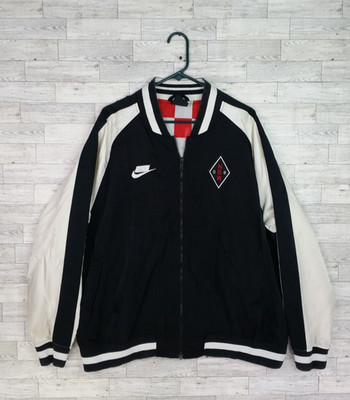 Men's Nike NSW Nike Sportswear Woven Varsity Jacket AR1615-010 XXL Black White
