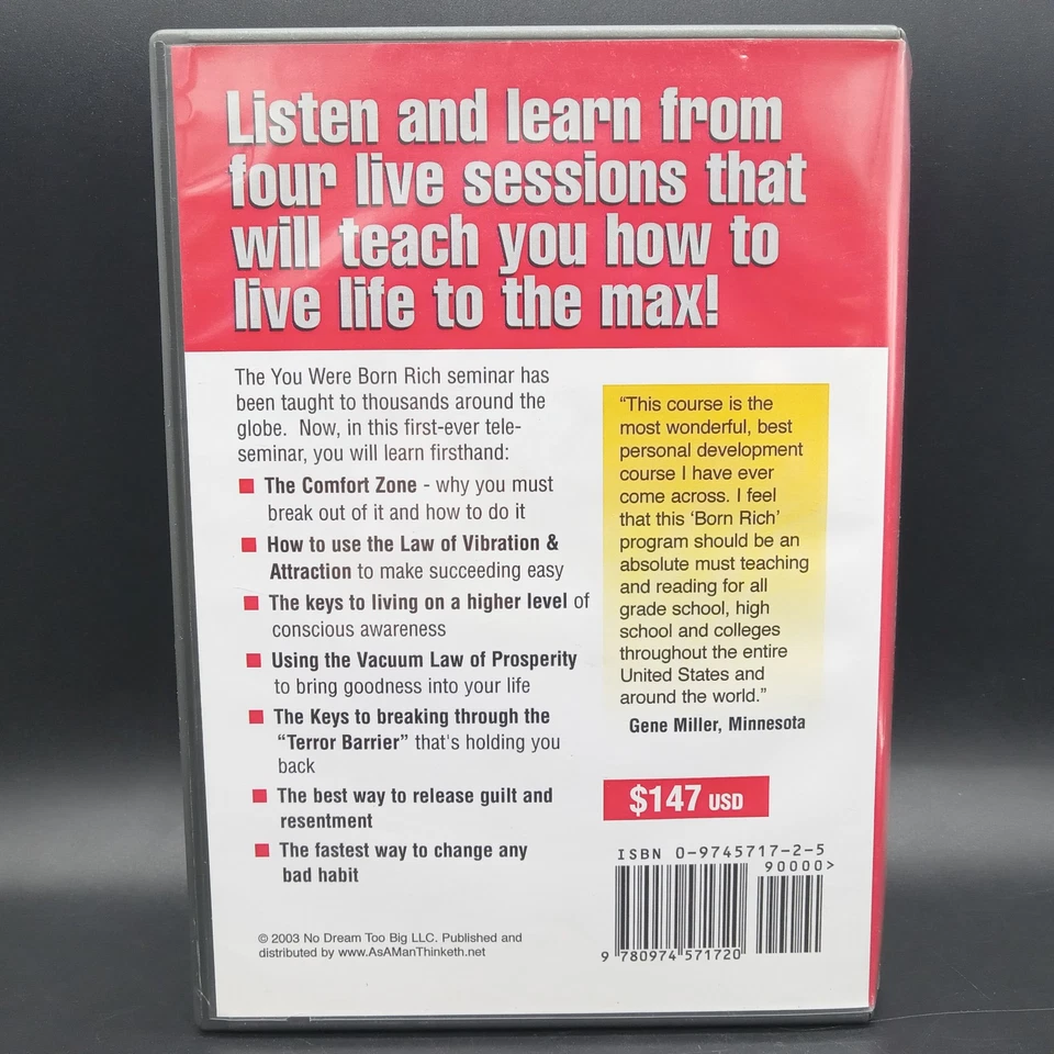 You Were Born Rich Bob Proctor Four Session Teleseminar 5 CD Set Personal Growth - Image 3 of 4
