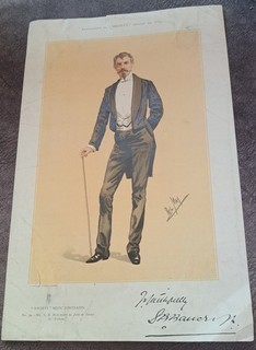 1883 Bijou Portrait No 34 Squire Bancroft Jean de Sireix Fedora Theatre Phil May