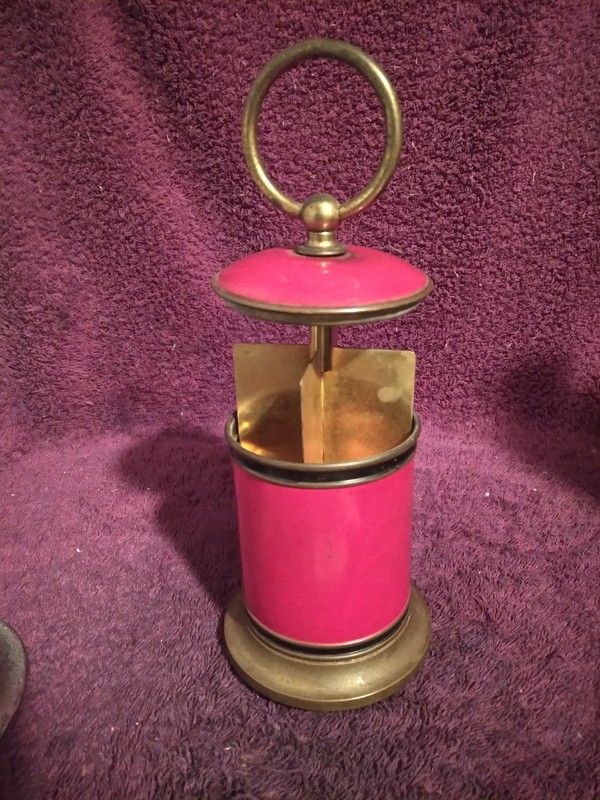 Rare! Vintage Cigarette Vintage Pop-Up Dispenser Brass Red & Black Enamel 