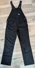 NWT Carhartt Rugged Flex Women's Bib Overall Black Loose Fit Size Small