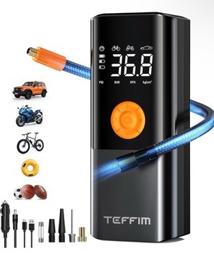 Portable Tire Inflator Air Compressor - 150PSI, 20000mAh, Auto Shut-off