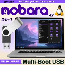Nobara 42 Bootable USB Flash Drive (64GB, USB 3.2) Live Gaming Linux Installer