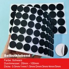 Klebering Selbstklebende Silikon Scheiben Rund Platte Pad Ø20mm-100mm Schwarz