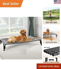 Large Elevated Dog Cot with Breathable Mesh - Perfect for Indoor  Outdoor