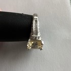 Stauer ring, 8, 925, lg square citrine, baggots, cz detail on sides, EUC — photo 10