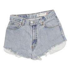 LEVI'S Womens Shorts Blue Denim Regular Fit S W26 Distressed Frayed Hem