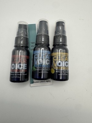 Clear Voice vocal throat spray, herbal voice support, singers speakers, 3 pack