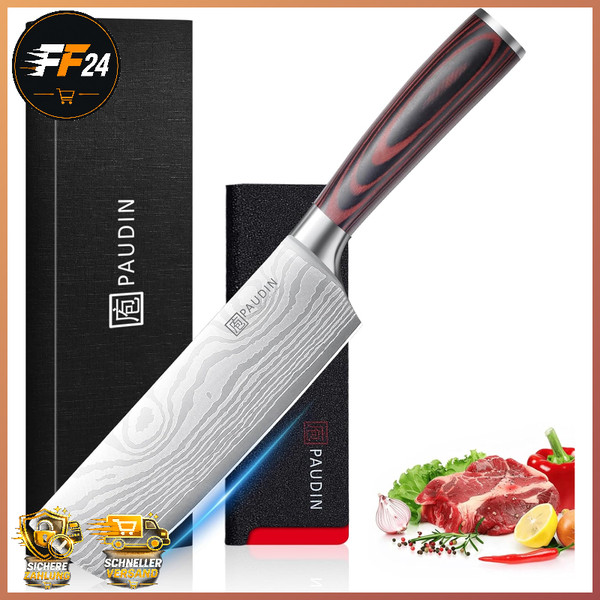 Japanisches Messer 17 Cm Hackmesser Edelstahl Ergonomischer Griff KüChenmesser-image