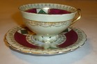 Antique Saint Killian? Porcelain Footed  Cup and Saucer Woman portrait w/ Cherub — photo 2
