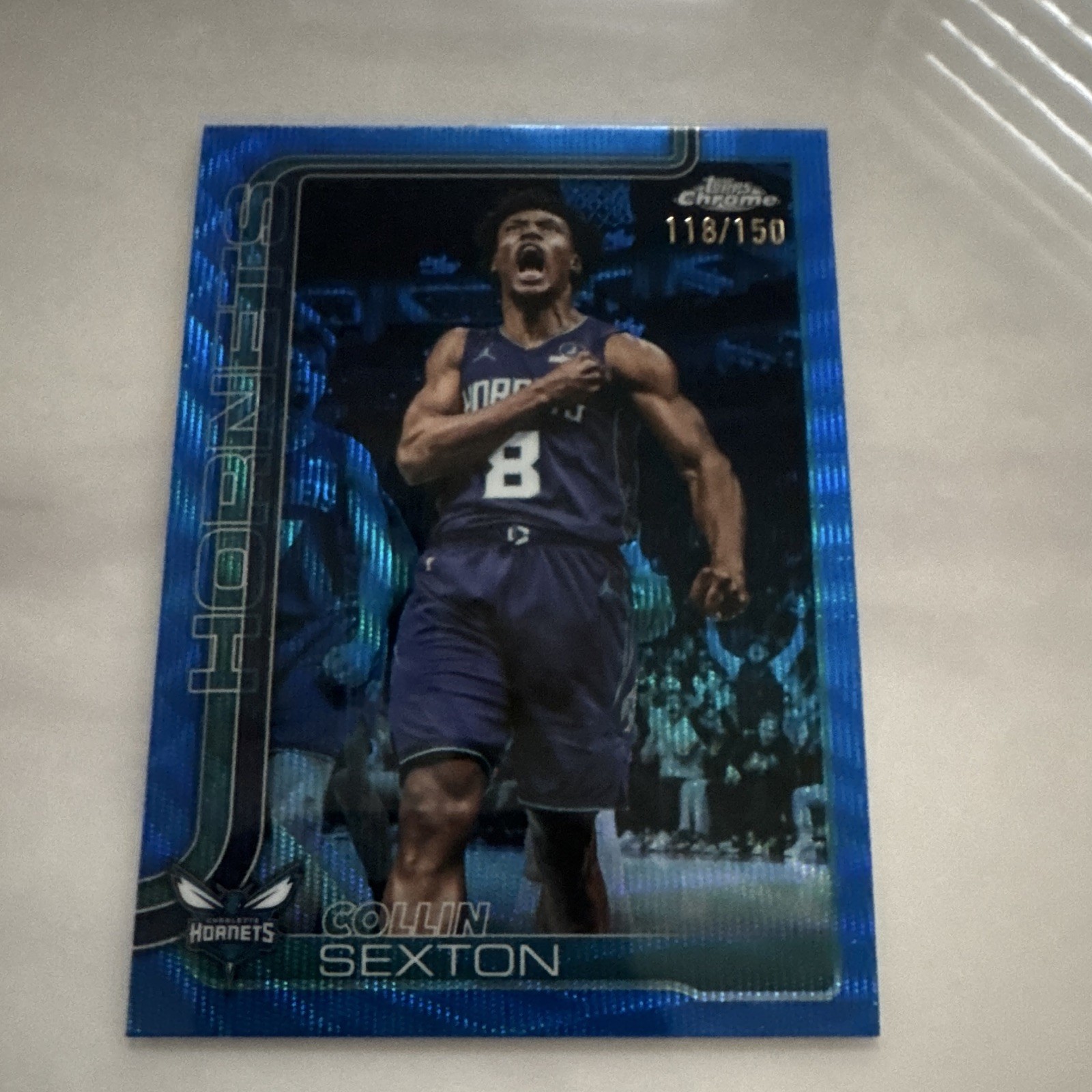 Topps Chrome 2025-26 Collin Sexton Hornets Blue Refractor #102 118/150