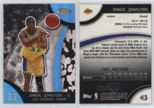 2007-08 Topps Finest Blue Refractor /199 Magic Johnson #43 HOF