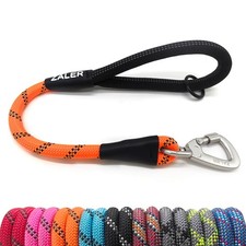 Short Dog Leash 18 Inch Rope Reflective Heavy Duty Traffic Lead Orange