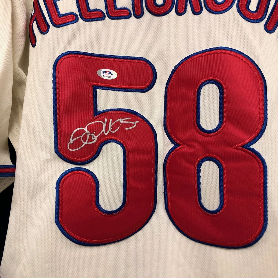 Camiseta firmada por Jeremy Hellickson PSA/DNA Philadelphia Phillies autografiada Foto 2 de 2