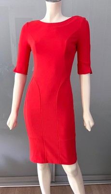 etuikleid rot kurzarm