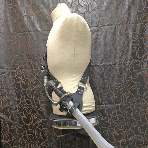 Pirate Leather Strap Costume Baldric Gun Sword Holster Flintlock Pistol Medieval - Picture 2 of 14