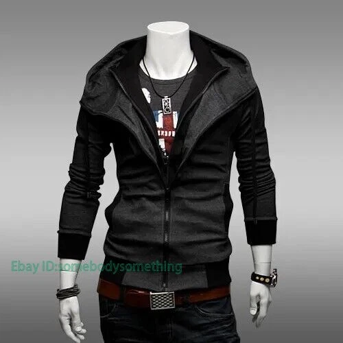 Mens Jackets Slim Fit Zip Up Hoodies Casual Korean Coats Warm For Winter Jackets image 1