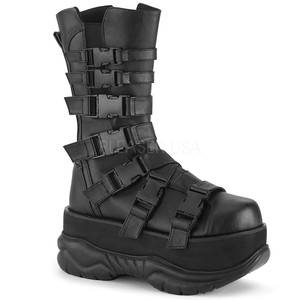 Demonia-NEPTUNE-210-Men-039-s-Black-Punk-Emo-Techno-Platform-Side-Zip-Mid-Calf-Boots