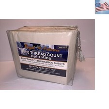 Split King Sheet Set Ultra-Soft Microfiber Split King Bed Sheets - Double Bru...